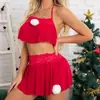 Venta al por mayor transfronteriza europea y americana de lencería erótica de moda con bordes deshilachados, diseño calado, camisón erótico transparente de talla grande para Navidad - Fuente