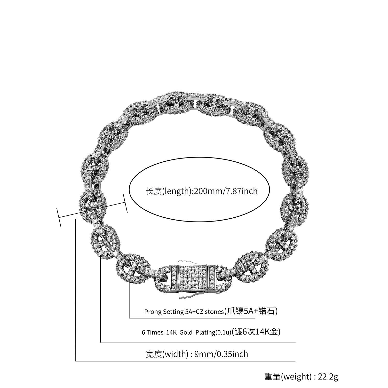 手链、脚链尺寸图