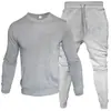 Roupa Masculina Exportação Transfronteiriça Moletom com Gola Redonda e Calça Conjunto de Duas Peças Inverno Veludo Casual Esportivo Tendência Jovem