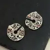 Aretes de Encaje Estilo Francés para Mujer, Diseño de Nicho de Lujo Ligero, Aretes de Gama Alta, Exquisitos Aretes en Forma de C con Incrustaciones de Circonitas