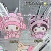 Gatinho Fofo de Desenho Animado Sanrio Caneta Conner Caixa de Armazenamento Multifuncional Transparente de Acrílico Papelaria para Estudante Enfeites de Mesa