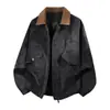 Chaqueta de Piel Sintética Nueva de Gran Tamaño para Primavera y Otoño, Marca de Moda Popular en Tiktok, Abrigo de Cuero para Hombre para Transmisión en Vivo, Transfronterizo