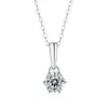 Collar de Lágrimas de Sirena Estilo Tiktok, Colgante de Moissanita Color D de Gama Alta Nicho, Joyería de Cadena para Clavícula de Plata de Ley 925