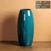 Vaso Cerâmico Grande da Moda para Arranjo de Flores, Decoração de Mesa de Sala de Estar e Jantar, Orquídea Dançante com Borda Dourada e Verde Esmeralda, Pode Conter Água