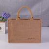 Bolsa de lona para compras de un solo hombro lisa suministro fondo cuadrado color lino algodón bolsa de lona portátil bolso de mano en stock