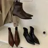 Botines Puntiagudos Botines Cortos Mujer 2026 Nuevos Botas de Otoño Invierno para Mujer Cubrebotas Adelgazantes Botas de Moda Botines de Tacón Bajo Mujer