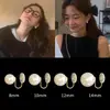 Clip de Oreja de Perla Shijia Mismo Estilo Fiebre Sin Perforaciones Pendientes de Espiral para Mosquitos Femeninos Joyería de Oreja de Nicho Pendientes de Gama Alta