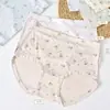 Wan Die Li 100-145 jin Seda de Hielo Ligero Floral Transpirable que Absorbe la Humedad Cómodo Entrepierna Amigable con la Piel Cintura Media-Alta Ropa Interior para Mujer