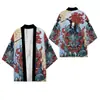 Direto da fábrica estilo chinês totem de dragão capa maré nacional personalidade pena tricô cardigã kimono capa roupão de sete mangas masculino