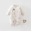 Ropa de bebé para recién nacidos, algodón puro Clase A, sin costuras, para otoño e invierno, nuevo, 40g de algodón, mameluco de mariposa, mono de manga larga para salir