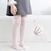 Meias Infantis de Cano Médio para Primavera e Verão, Estilo Fino com Laço, Meias Princesa de Renda Branca, Meias de Tela no Cano, Meias Longas para Meninas