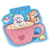 Cuaderno Espiral Creativo de Gato Lindo, Cuaderno en Blanco de Bolsillo con Forma de Dibujo Animado, Papelería de Alto Valor, Bloc de Notas, Cuaderno Pequeño