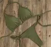 Conjunto de Biquíni Triângulo com Amarração no Pescoço Feminino Lado com Amarração Costas com Cadarço Tamanho Único PP-XG Moda Praia
