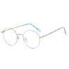 Montura de gafas japonesa plateada nueva 2024 para mujer, estilo retro, de alta miopía, de metal, con cara pequeña, montura redonda, antiluz azul, montura de gafas HC