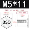 Tuerca remachable galvanizada Espárrago Agujero ciego Espárrago Rosca interna Inserto roscado Acero al carbono Parte remachable BSO-M5*5-M5*40