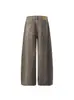 Pantalones de Pierna Ancha con Pliegues y Botones Estilo Retro Americano para Hombres y Mujeres, Nuevo Estilo 2026, Corte Holgado, Pantalones Casuales de Gama Alta