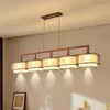Luz principal de sala de estar estilo chino, candelabro de estilo chino nuevo, lámpara de techo Zen con borlas vintage y pintura a tinta, accesorio de iluminación de cobre puro y madera natural