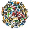 50 Pegatinas de Vehículos de Construcción de Compra Directa Transfronteriza para Diarios Infantiles, Pegatinas de Escena de Camión Excavadora de Dibujos Animados para Aliviar el Estrés