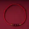 Pulsera de Madera de Durazno Nudo de Bambú Hecha a Mano Cuerda Roja para Año del Zodiaco, Amuleto Unisex de Pareja para Regalo de Buena Suerte