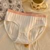 7A Ropa Interior Bacteriostática para Mujer Algodón Puro Dulce Estudiante Estilo Coreano Niña Estilo Japonés Bloque de Color Cintura Media Cómoda Amigable con la Piel Calzones