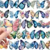 56 Adesivos Decorativos Transparente para Mala e Capacete, Novo, Fresco e Suave, Tema Flor Borboleta, Material para Pet