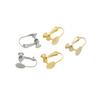 Retención de color de oro real de 18K durante mucho tiempo sin agujero en la oreja, convertidor de clip para la oreja, aretes DIY, clip para la oreja ajustable en forma de U, plano grande con tornillo