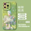 Ossos Secos Beijam Flores da Primavera Maçã 16Promax Capa de Celular 15 Silicone 13 Verão 12 Verde 14Pro Cordão Capa Protetora
