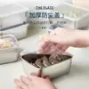 Caja de Almacenamiento de Alimentos de Acero Inoxidable, Cuadrada con Tapa, Caja de Almacenamiento de Alimentos para Refrigerador, Gran Capacidad, Sellada, a Prueba de Fugas, Caja para Conservar la Frescura