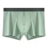 Cueca Boxer Masculina de Algodão Moda Boxer Cordão Cor Sólida Roupa Íntima Jovem Simples Respirável Tendência Calça Boxer Masculina