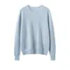 Idea Yarn 100% Cachemira Pura Prendas de Punto Otoño e Invierno Nuevo para Mujer Cuello Redondo Holgado Manga Raglán Prendas de Punto Aspecto Adelgazante Prendas de Punto