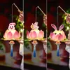 Linternas del Festival de Medio Otoño para Niños, Linternas Tradicionales de Mano de Conejo y Flor de Loto, Decoraciones Colgantes para Jardín de Infancia, Manualidades DIY para Padres e Hijos al por Mayor