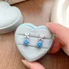 Star ButterflyChegada Nova de Verão Nicho Exquisite Versátil Zircônia Azul Borboleta Brincos de Tarraxa Alto Valor Personalidade Versátil Temperamento