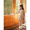Falda para Niña Amybaby Otoño 2024 Nueva Falda de Color Sólido Versátil Estilo Academia Americana Falda Línea A