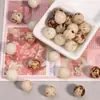 Contas de Semente de Tília Cor Natural Manchas de Couro Cru Furo Reto Miçangas Artesanal DIY Pulseira Brinquedo Cultural de Mão Ornamentos Acessórios