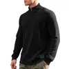 Estación Independiente Transfronteriza Primavera y Otoño Simple Casual para Hombre Suelto Jacquard Cuello Mao Media Cremallera Camiseta Base Sudadera para Hombre