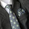 Traje de Cuadrado con Pestañas Florales de 8 CM Traje con Patrón Vintage Accesorios para Camisa Corbata Fácil de Aflojar Pañuelo de Bolsillo