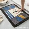 Alfombra de Imitación Cachemir con Animales Lindos de Dibujos Animados, Tapete Decorativo para Sala de Estar, Tapete Absorbente para Puerta de Baño, Tapete para Suelo de Entrada