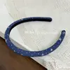 Tiara de Tecido Jeans Estilo Coreano para Volume Craniano Alto, Adequada para Uso Diário, Presilha de Cabelo Headband Versátil Vintage
