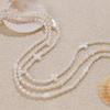 Juego de collar y pulsera de perlas de agua dulce populares francesas, lujo accesible, acero inoxidable chapado en oro de 18 quilates