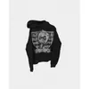 Y2K Ropa de comercio exterior europea y americana sudadera de manga larga con estampado retro oscuro chaqueta con capucha para hacer tú mismo estilo holgado de alta calle