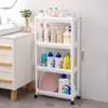 Estante de Almacenamiento Ultradelgado Detrás de la Puerta, Organizador Extremadamente Estrecho para Baño, Inodoro y Cocina, Estante de Almacenamiento para Espacios Pequeños, Carrito Pequeño de Pie