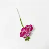 Tallo Individual con Dos Orquídeas Phalaenopsis Artificiales para Decoración de Bodas y Hoteles, Flores Falsas, Materiales para Ramo DIY