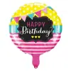 Globo Redondo de Cumpleaños en Inglés de 18 Pulgadas Globo de Papel de Aluminio Celebración de Boda Varios Estilos Decoración de Fiesta Globo Transfronterizo