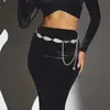 Nuevo Estilo Cadena de Metal Decorativa Cadena para Jeans Moda Femenina Hermoso Colgante Incrustado con Cadena de Cintura Cinturón Delgado