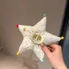 Diseñador de Moda Lunares Relleno de Algodón Estrella de Cinco Puntas Pinza Tridimensional Pinza de Tiburón de Nicho Accesorio para el Cabello Femenino