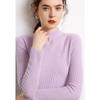 Suéter Feminino de Meia-gola em Cashmere de Montanha Drawdown Slim-fit Slim-fit Top Quente Camisa Base Tricotada Suéter Interno de Manga Longa