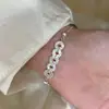 Pulsera de Moneda de Cobre con Forma de Anillo de Plata de Ley S925 para Mujer, Diseño de Nicho con un Toque de Lujo, Joyería Versátil Nueva de Lujo Ligero