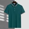 Camisa Polo de Algodón Seda de Hielo con Logo Personalizado Impreso, Camiseta de Manga Corta con Cuello, Ropa de Trabajo de Verano, Personalización de Ropa para Empleados de Fábrica