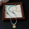 Collar de Mariposa con Cuentas Turquesa Dopamina para Mujer 2025 Nuevo Cadena de Clavícula Apilable Versátil de Alta Gama Tendencia