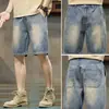Pantalones Cortos de Mezclilla para Trabajo para Hombre Verano Delgados Sueltos de Marca de Moda Casual Americano Pantalones de Cinco Puntos 2024 Nuevos Pantalones de Montar